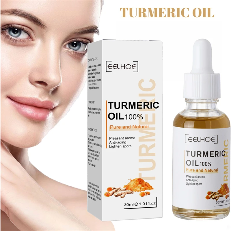 Turmeric Face Serum Shrink Pore Essence Repair Melanin Brighten Moisturizing Nourish Cur-cumin Oil Fade Dark Spot Skin Care 2