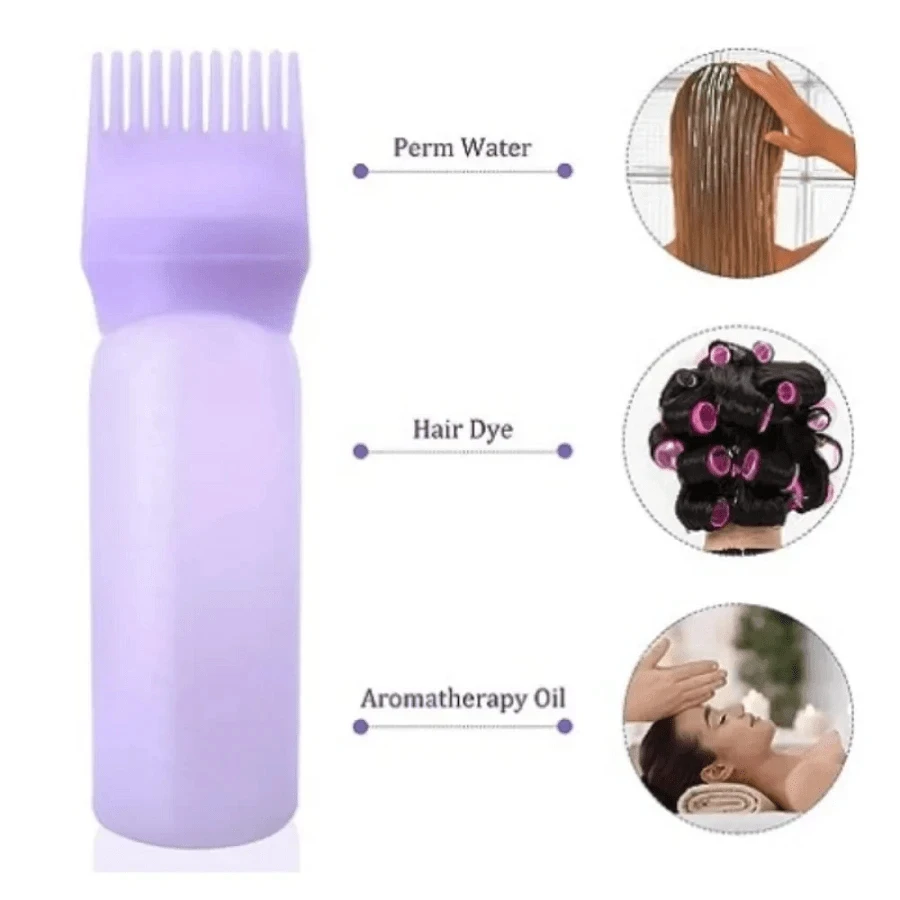 Hair Dye Applicator Bottle Refillable Squeeze Hair Oil Bottle Dispenser Scalp Massage Comb Hairdressing Coloring Tools 150ml