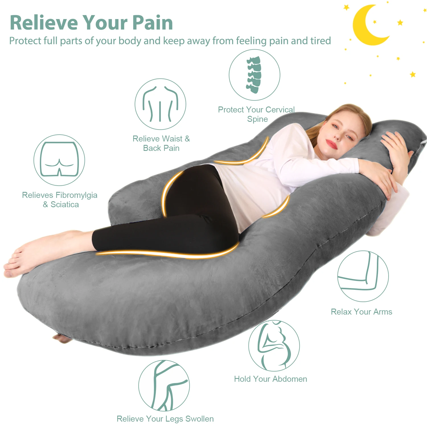 Pregnancy Pillows for Sleeping Large, Body Pillows for Adults, Valentine's Day Gifts 2