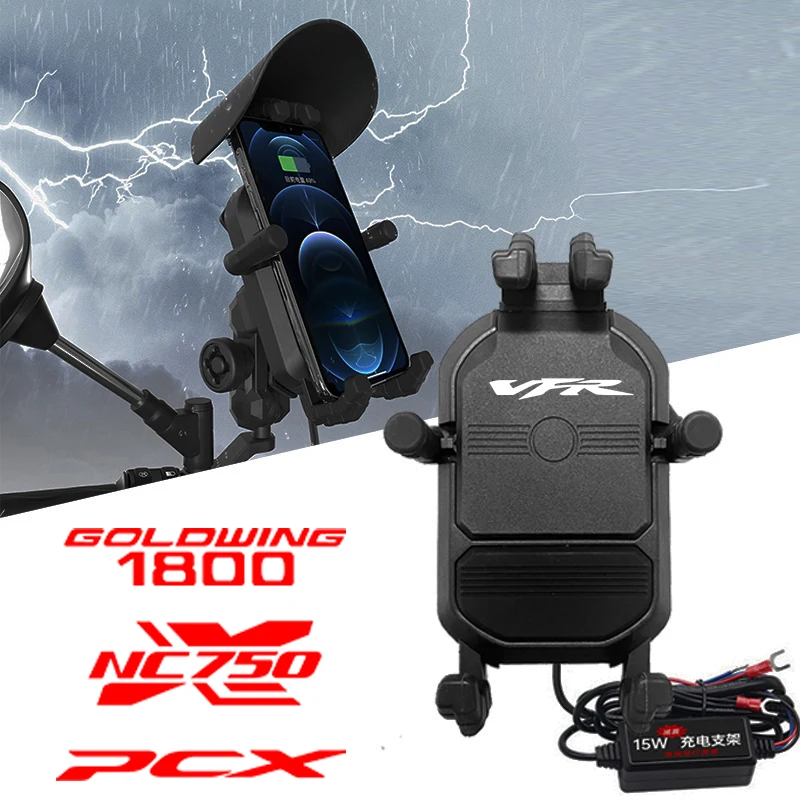 

For Honda VFR 1200F NC 750X Goldwing 1800 GL1800 F6B PCX Motorcycle Phone Holder Navigation Support Clip Bracket Iphone XIAOMI