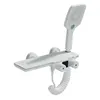 Bathtub Shower Faucet Set Brass Bathroom Bathtub Mixer Taps Wall Mounted Hot and Cold Shower Faucet White/Chrome Bathtub Tap 6