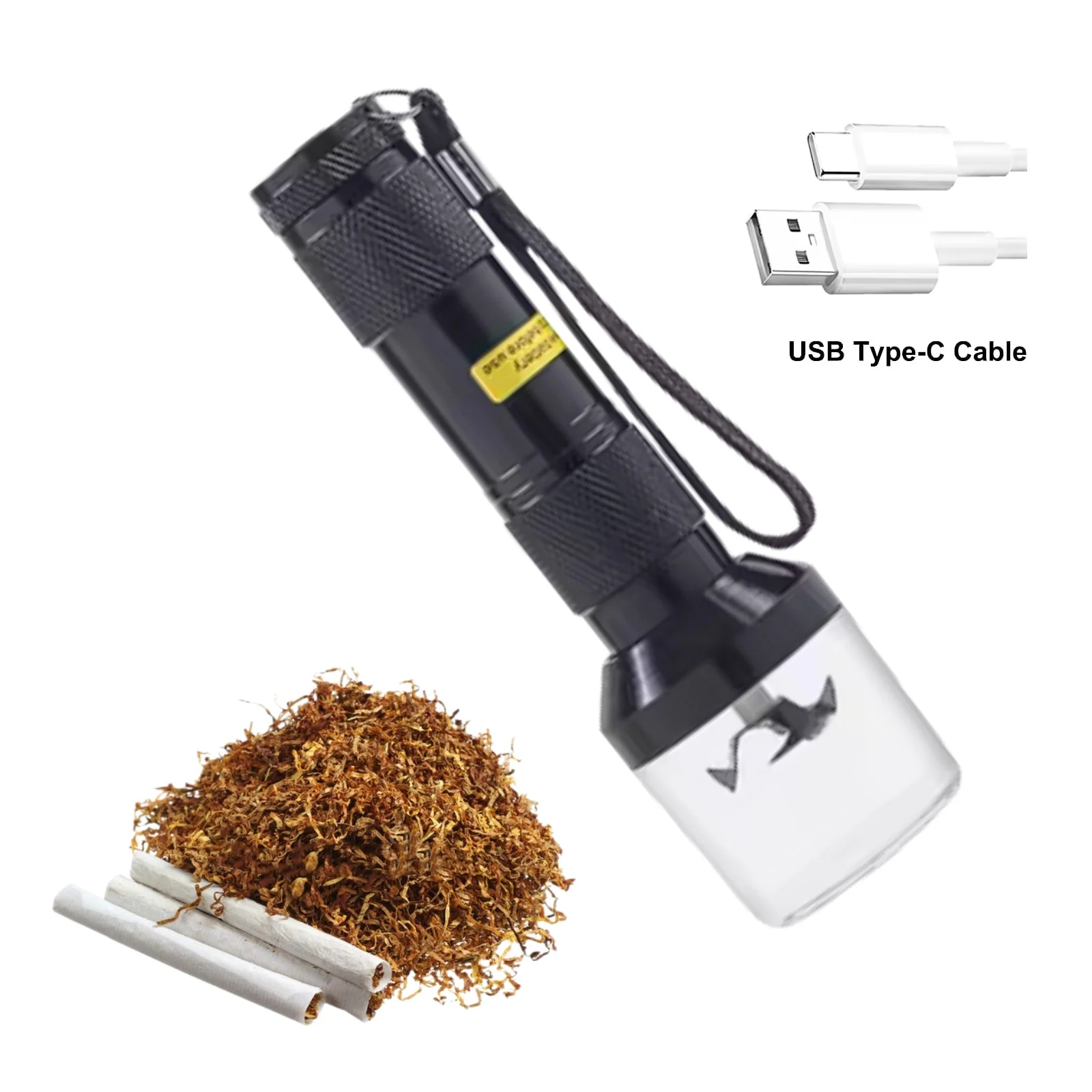 Herb Grinder Smoking Accessories Tobacco Smoking Accessories Tobacco Grinder Electric Grass Grinder USB Typr-cable Plastic Material Tobacco Mill Dry Herb Herbal Crusher For Smoking Accessories