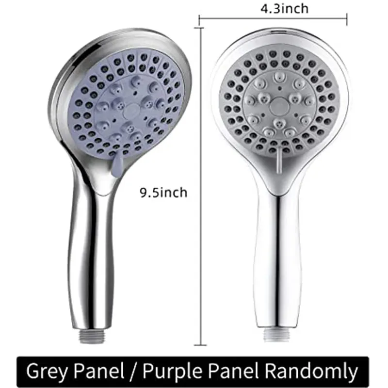 Shower Head Shower Nozzle Zhangji Bathroom 5-Mode Shower Head Large Panel Water-Saving Nozzle Classic Standard Design G1/2 Shower Accessories Random Color
