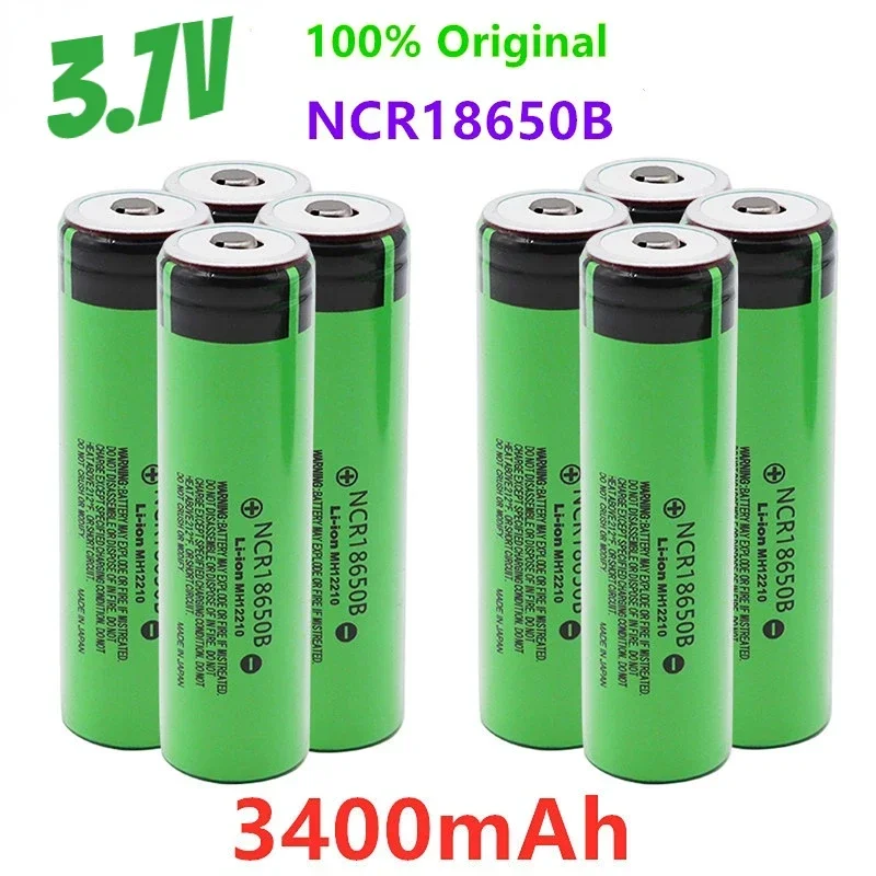 

New Original NCR18650B 3.7v 3400mAh 18650 rechargeable lithium battery for flashlight batteries+Pointed