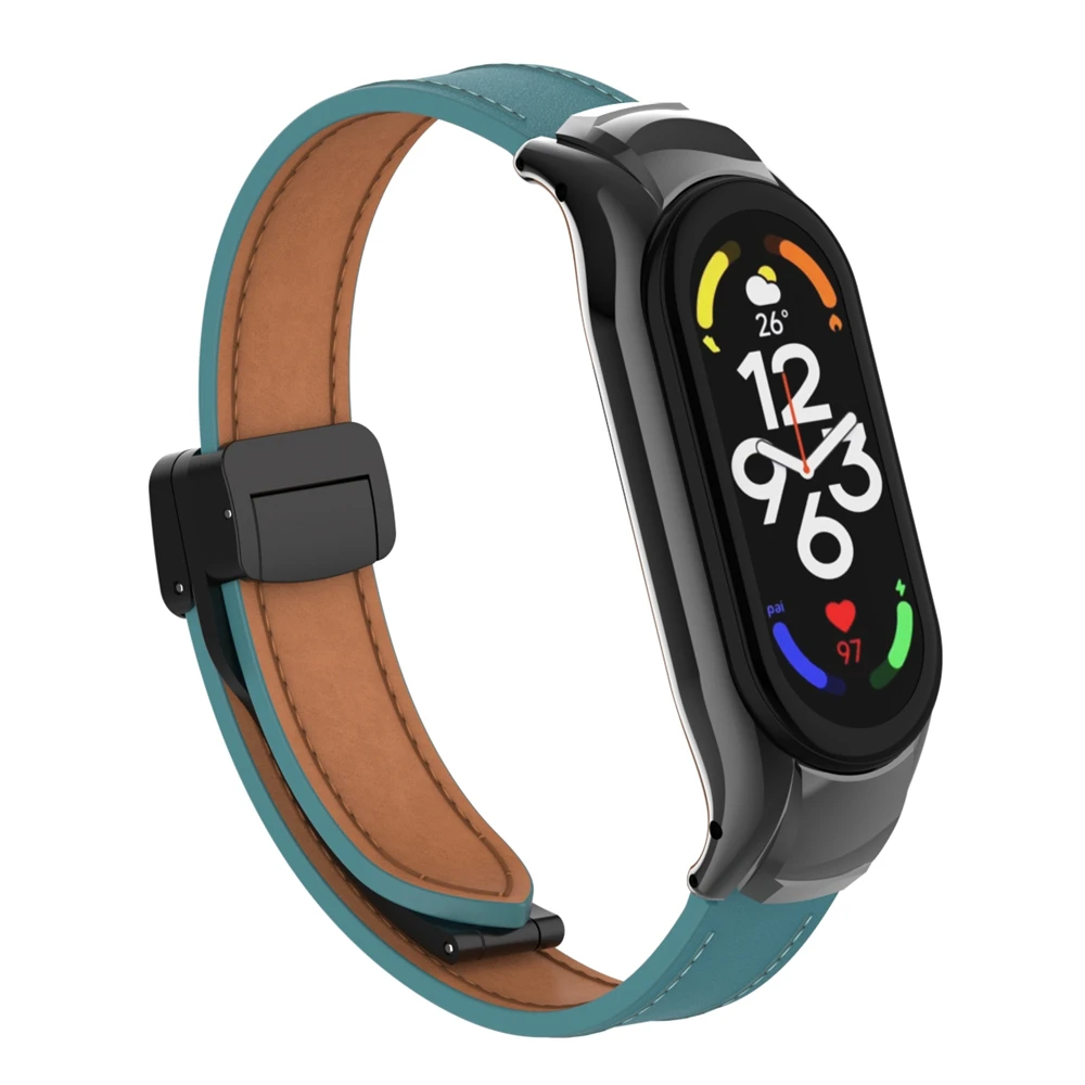 Premium Leather Magnetic Buckle Wristband for Smartwatch - Elegant Watchband Bracelet Accessory