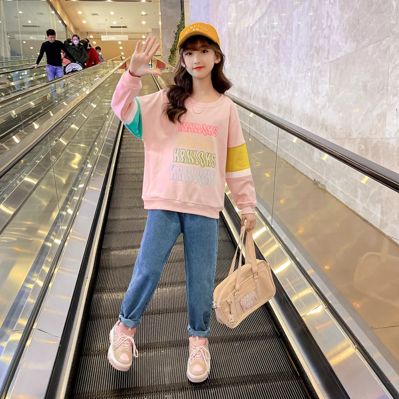 

Girls Suit Sweatshirts +Pants Cotton 2Pcs/Sets 2022 Cool Spring Autumn Thicken Jogging Suits Kid Baby Children Clothing Sets
