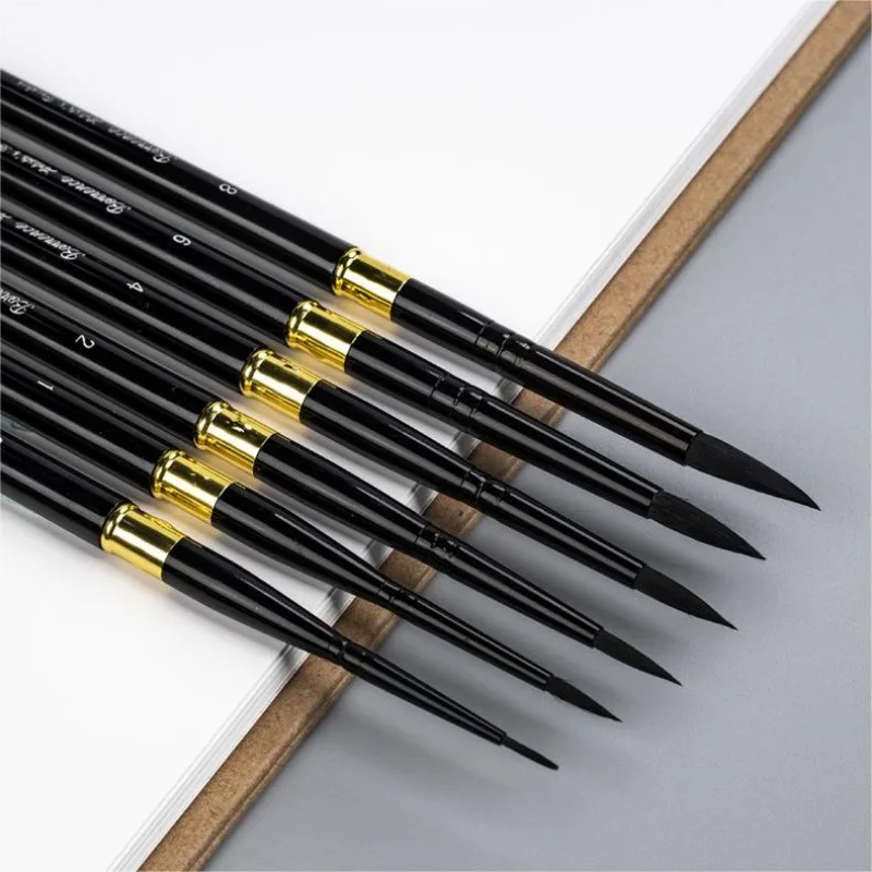 Professional Paint Brushes Set Squirrel Hair Round Pointed Tip Artist Brush For Acrylic Oil Watercolor Gouache Hook Line Pens