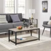 39.5" 2-Tier Coffee Table with Storage Shelve, Industrial Gray Coffee Table, Easy Assembly, Wooden Coffee Table 4