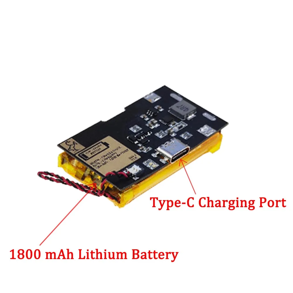 Lithium Ion Battery USB-C 1800mAH Rechargeable Battery Module for Game Boy Advance GBA with Type-C Charging Port Battery Cover