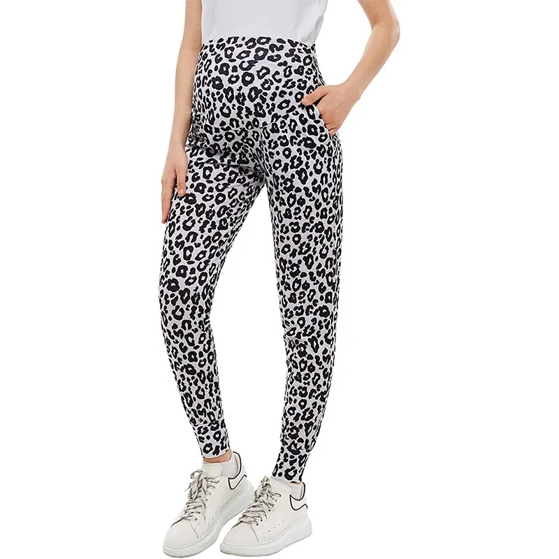 Maternity Yoga Pants Seamless Knitted Sports Pants Pregnant Women Moisture-wicking Quick-drying Breathable Belly Support Pants 5