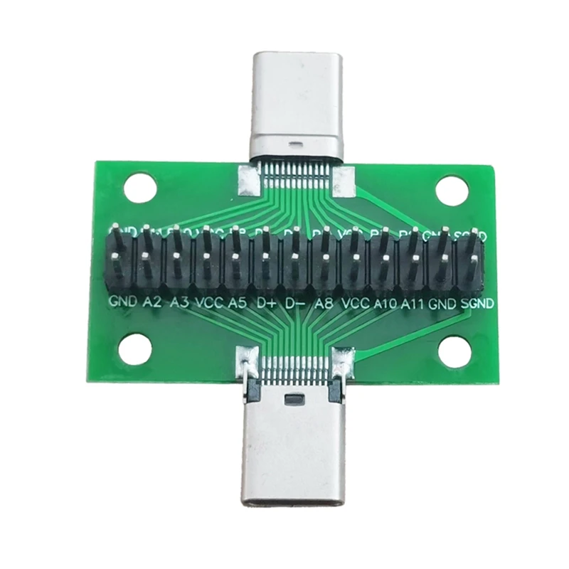 남성-여성 유형 C 테스트 PCB 보드 범용 보드(USB 3.1 포트 포함) 핀이 있는 20.6X36.2MM 테스트 보드