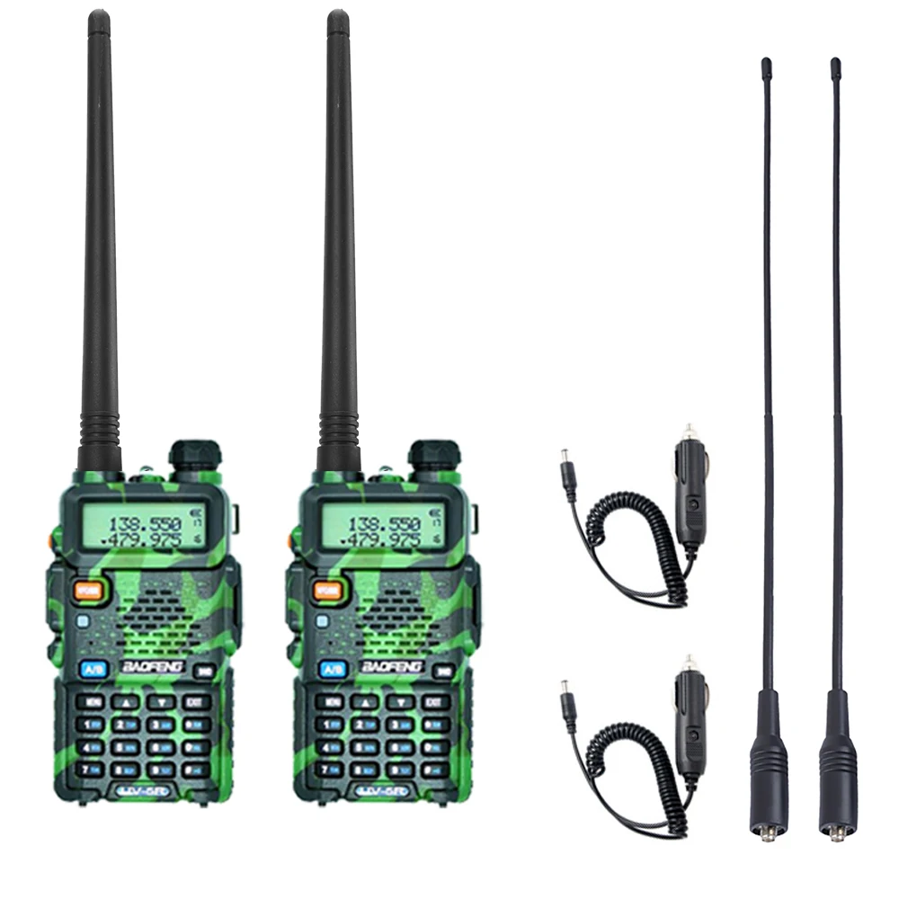 long distance walkie talkie 2Pcs Dual Band Two Way Radio BAOFENG UV 5R Walkie Talkie 5W 128CH UHF&VHF 136-174MHZ&400-520MHZ Ham Radios wifi walkie talkie Walkie Talkie