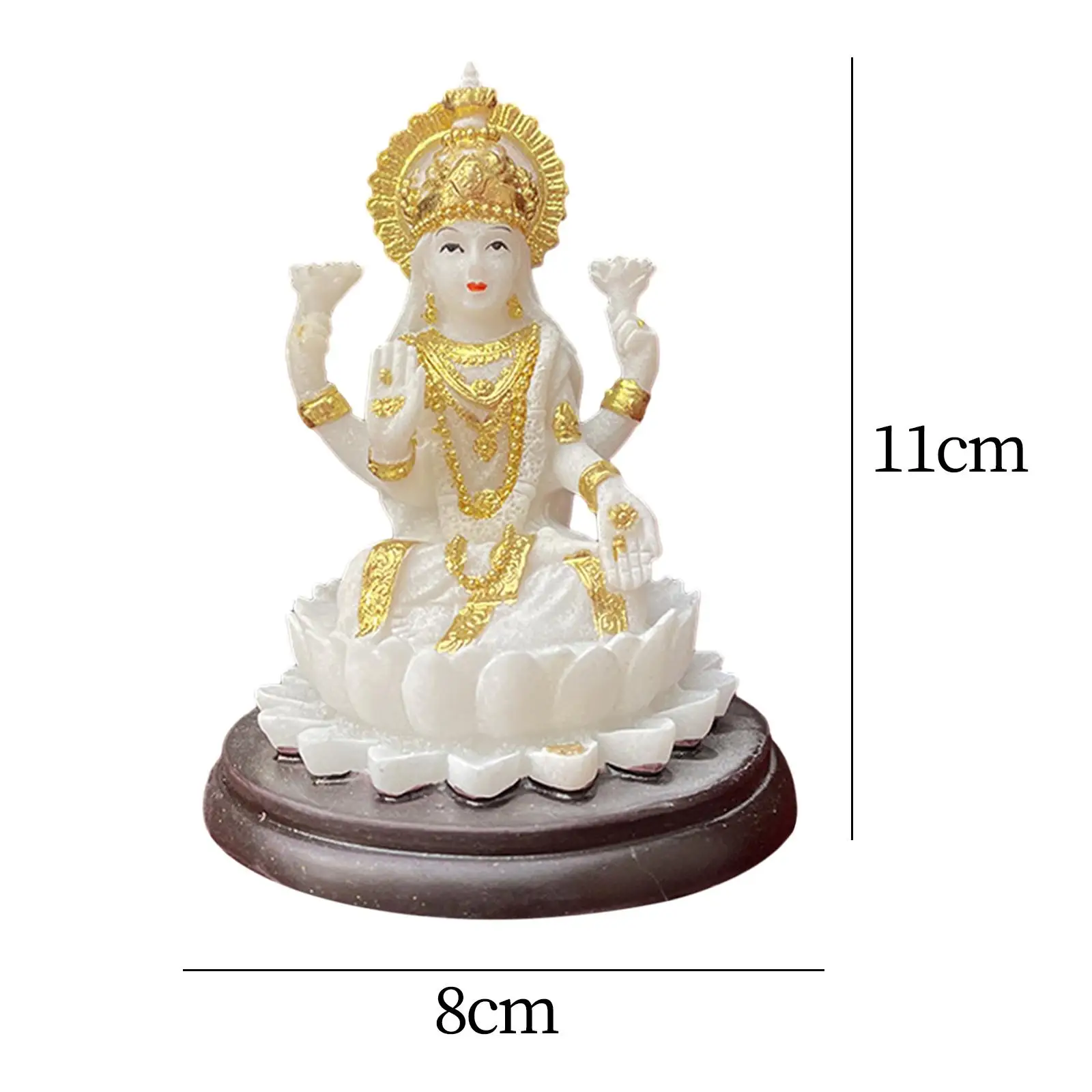 Hindu Goddess Lakshmi Statue Indian Goddess Feng Shui Decor Desktop Ornament for Table Bookshelf Office Cabinet Diwali Gift