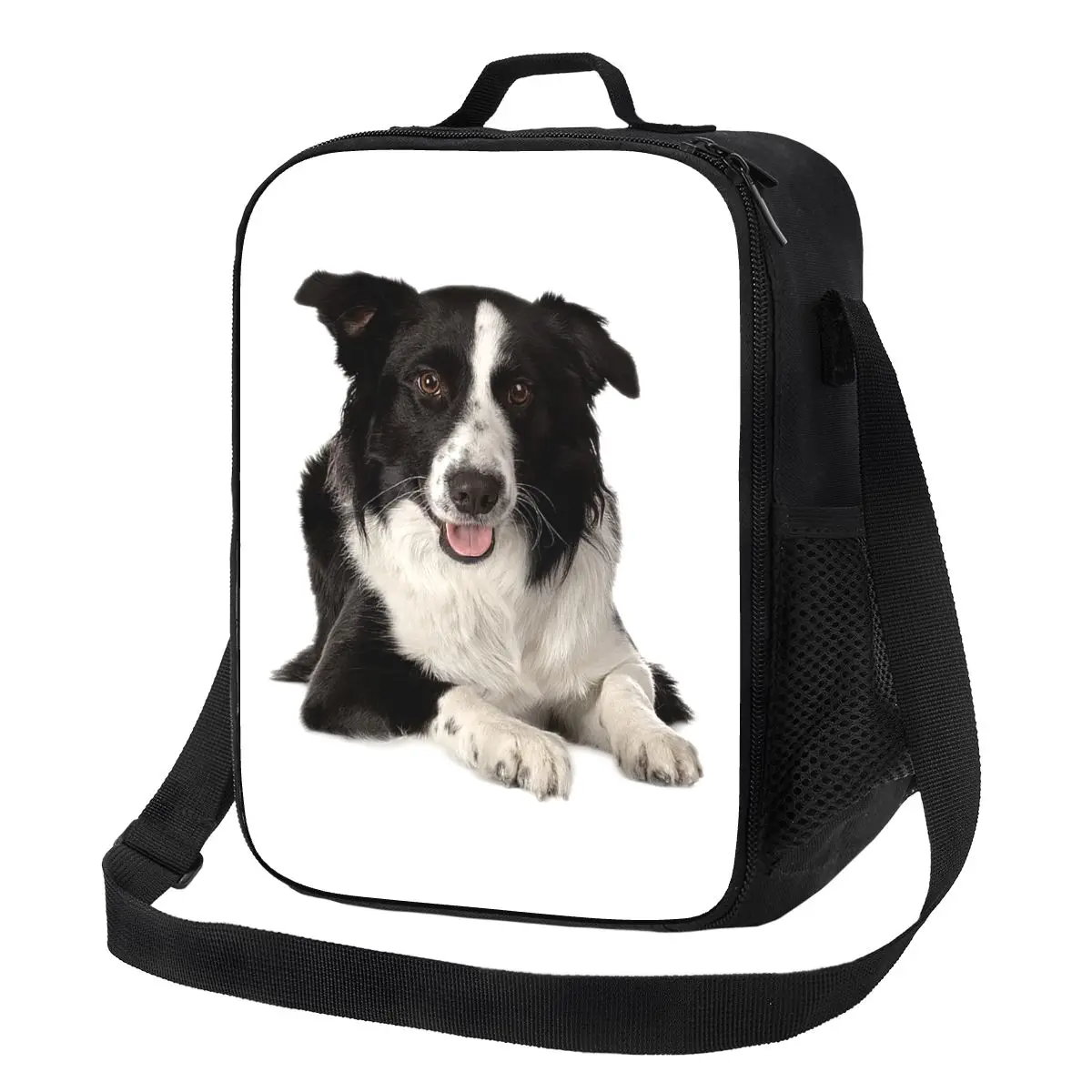 

Border Collie Insulated Lunch Tote Bag for Women Pet Dog Gift Resuable Cooler Thermal Food Lunch Box Work School Travel