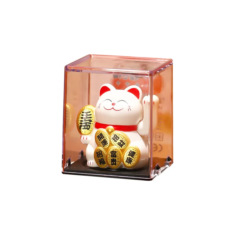 Solar Powered Maneki Neko Lucky Cat Welcoming Chinese Lucky Cat Waving Hand Beckoning Fortune Cat Figurines For Home Decor 6