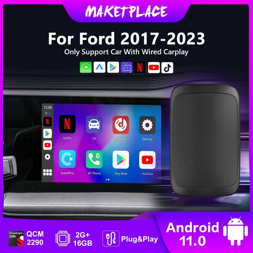 Tv Box Android Auto Wireless Apple Carplay adaptador Netflix Iptv