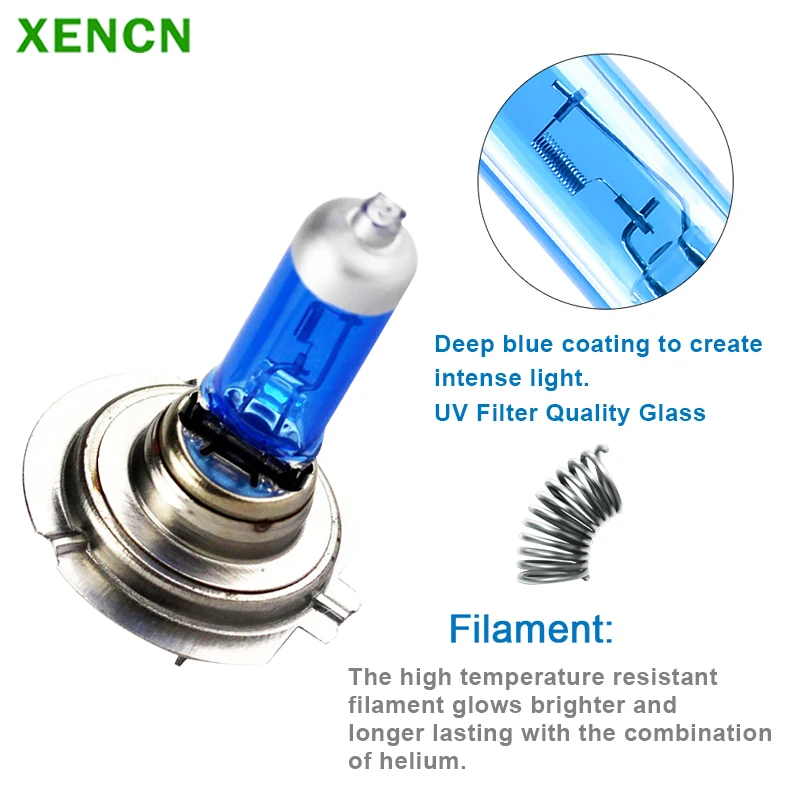 XENCN-Lampe Halogène Diamant Bleu H7, 12V, 55W, 5300K, SG, Blanc, 100W,  Ampoules d'Origine, 20% Plus Lumineux, (Paire) - AliExpress