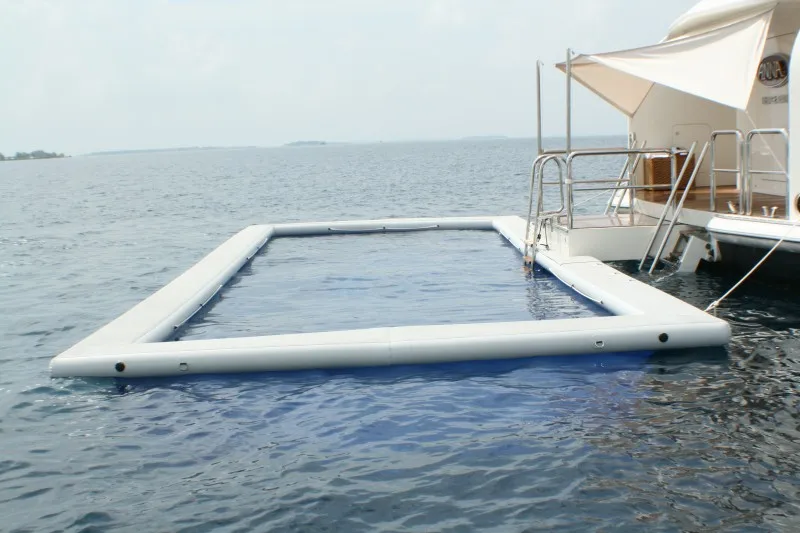 

Factory Price Inflatable Sea Floating Pool For Yacht Boat Hot Sale Water Swimming Pool With Net Air Floating Floor