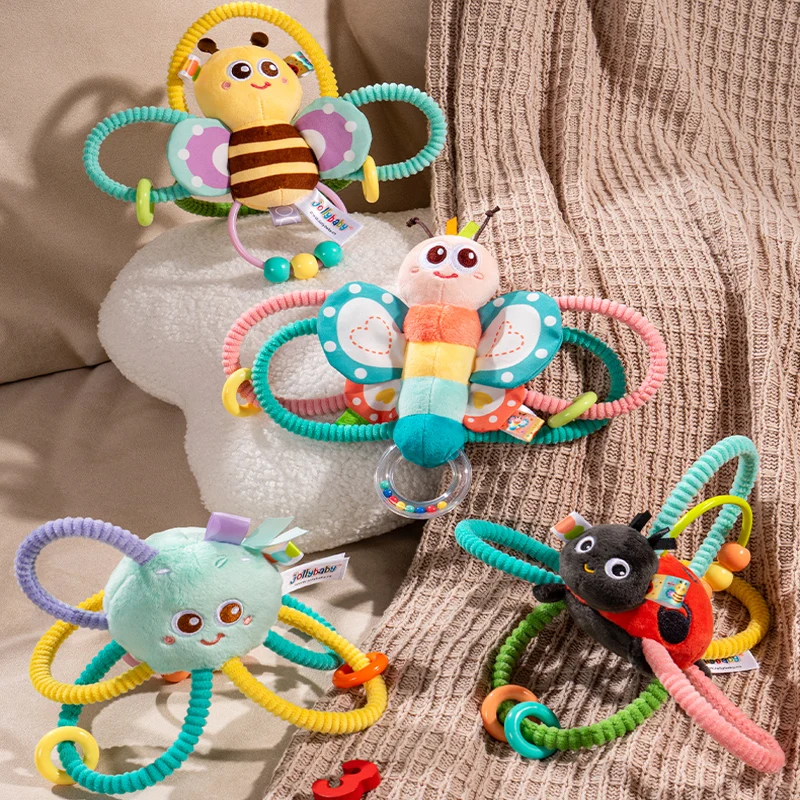 Baby Rattles Cartoon Animal Handbells 0 12 Month Infants Grip Training Early Educational Toys Newborn Hand Rattle Toys Gift 2