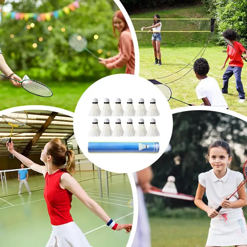 Badminton Shuttlecock Badminton Ball Badminton Trainer Feather Shuttlecock 12PCS For Hitting Practice Speed