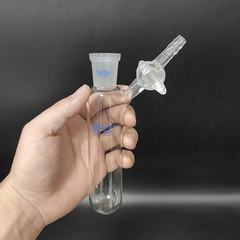 

Reaction tube with glass valve and standard gr mouth,Capacity 50ml and joint 19/26,High borosilicate glass