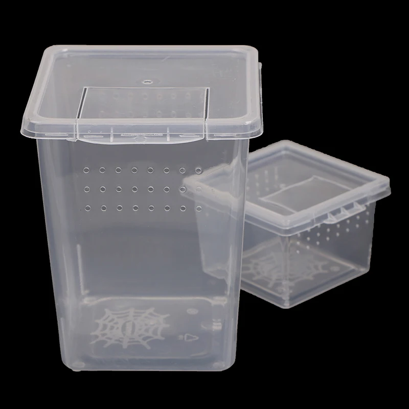 1 Pc Plastic Transparent Insect Spider Habitat Feeding Box Case Container Tank Transport Case Hatching Tank 2