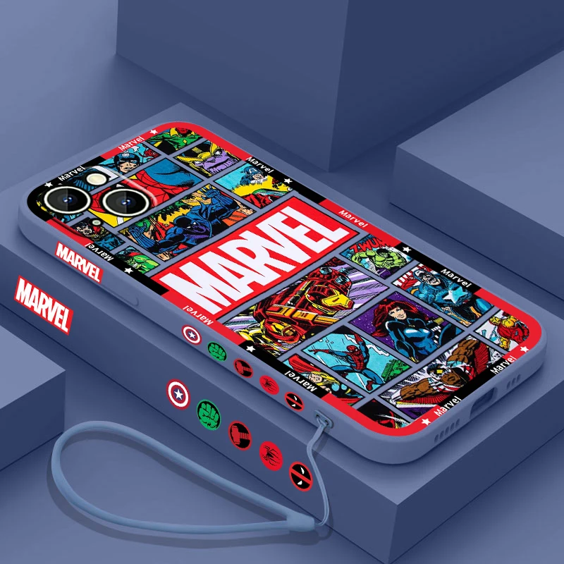 thumbnail image 1 of Marvel Avengers Poster Phone Case para Apple iPhone 15 14 13 12 11 Pro Max Plus 8 7 SE Liquid Left Rope Capa Cover, 1 of 5