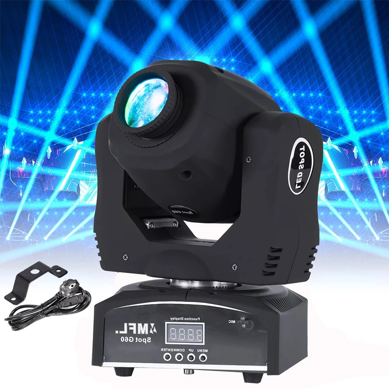 

Moving Head Spot Light 60W Beam Effect 7 Gobos 7 Colors Spotlight With DMX512 Sound Activated Control For DJ Disco Party Wedding