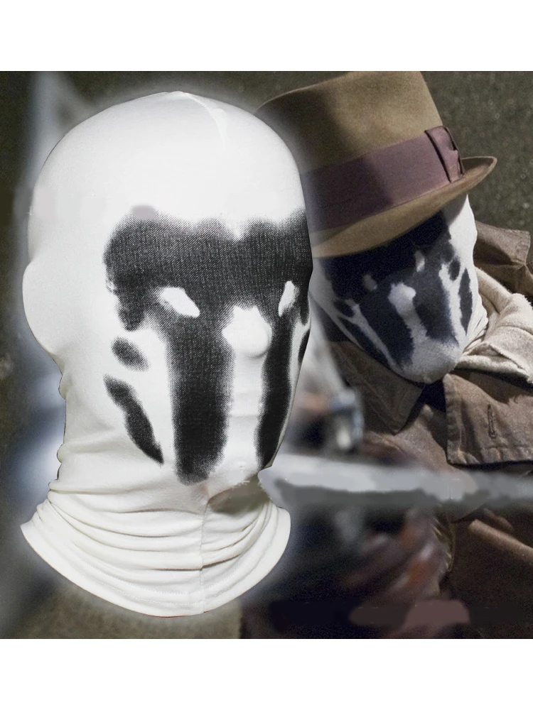 

Маска для косплея Watchmen Rorschach, головной убор, белый ужас, Рождественский, карнавальный, вечерний костюм, реквизит