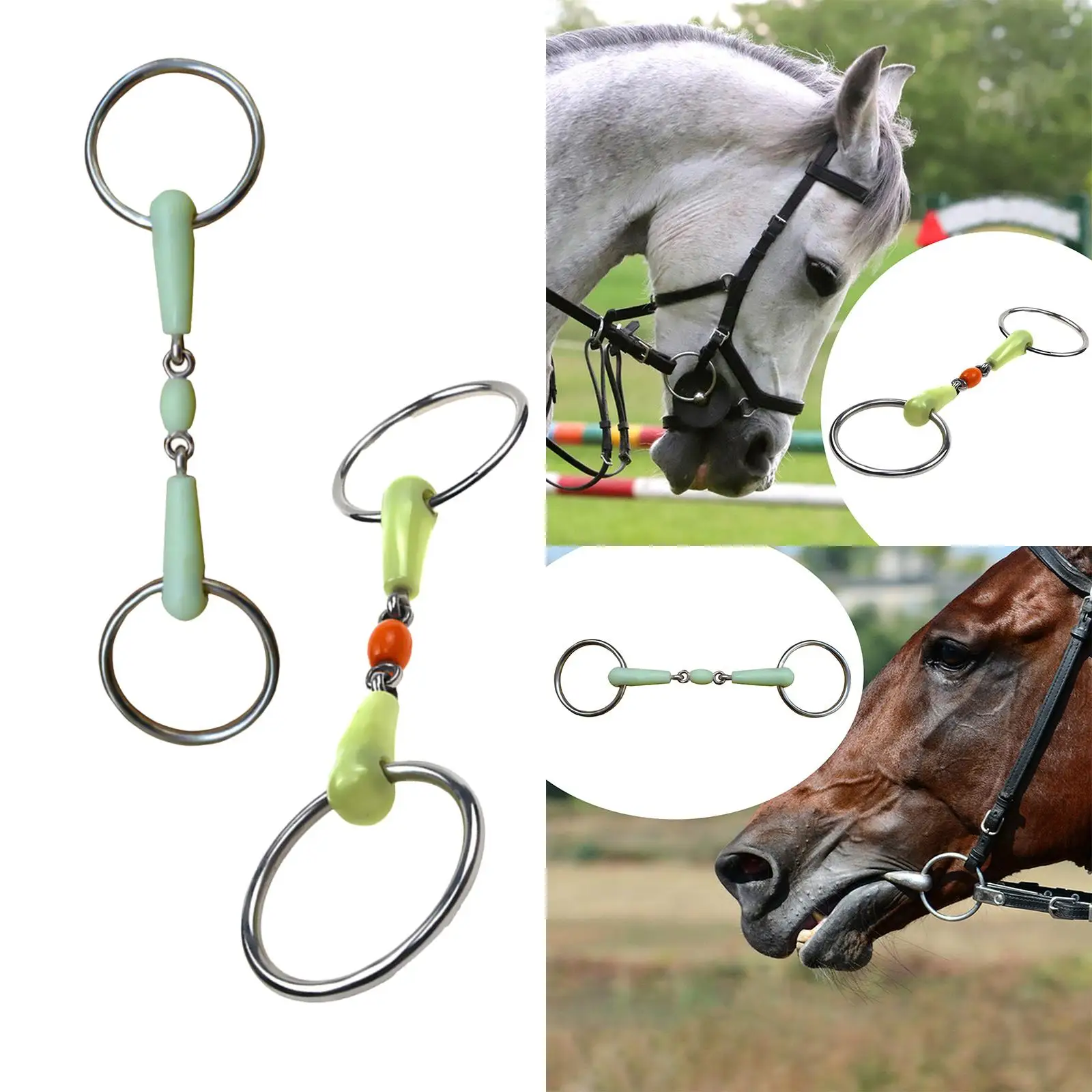 Horse Bit Gear Outdoor Sports Length 127mm Rubber Wrapped Horse Snaffle Bit 4