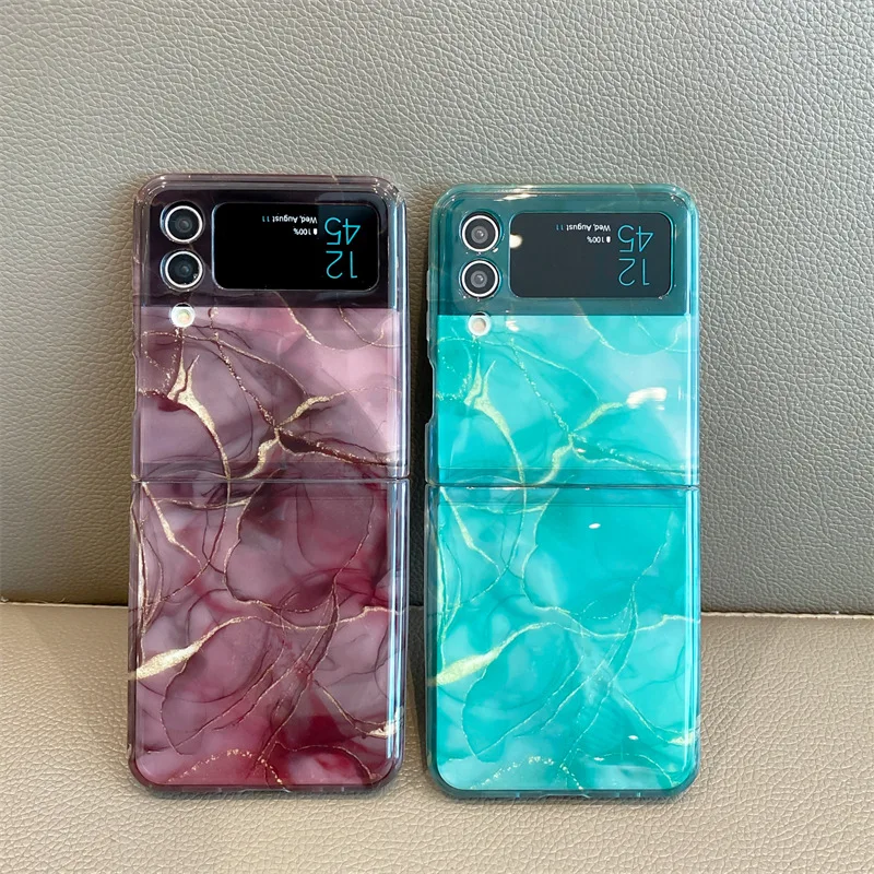 

New personalized marble patterned Galaxy zflip 5 foldable phone case suitable for Samsung zflip 3/4