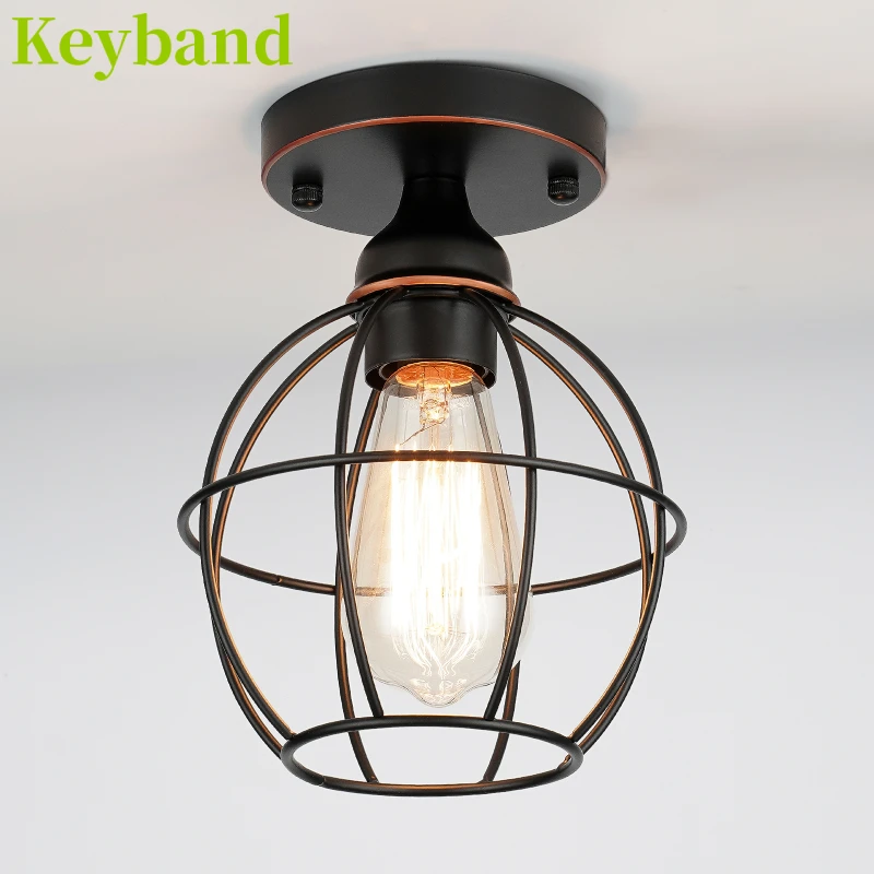 

American Retro Suspension Chandelier Industrial Style Single Head Hanging Lamps for Ceiling Design E27 Bulb 100-240V