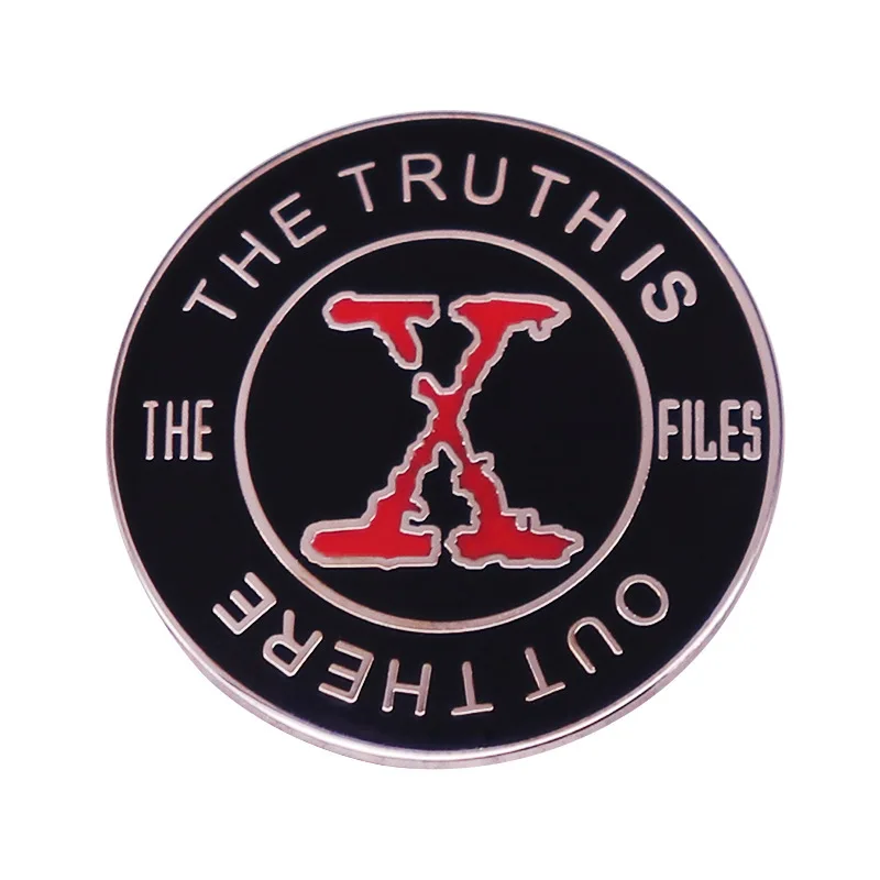 X-Files File Шарнирна емайлирана игла Брошка Метални значки Игли за ревери Брошки за раници Луксозни дизайнерски аксесоари за бижута