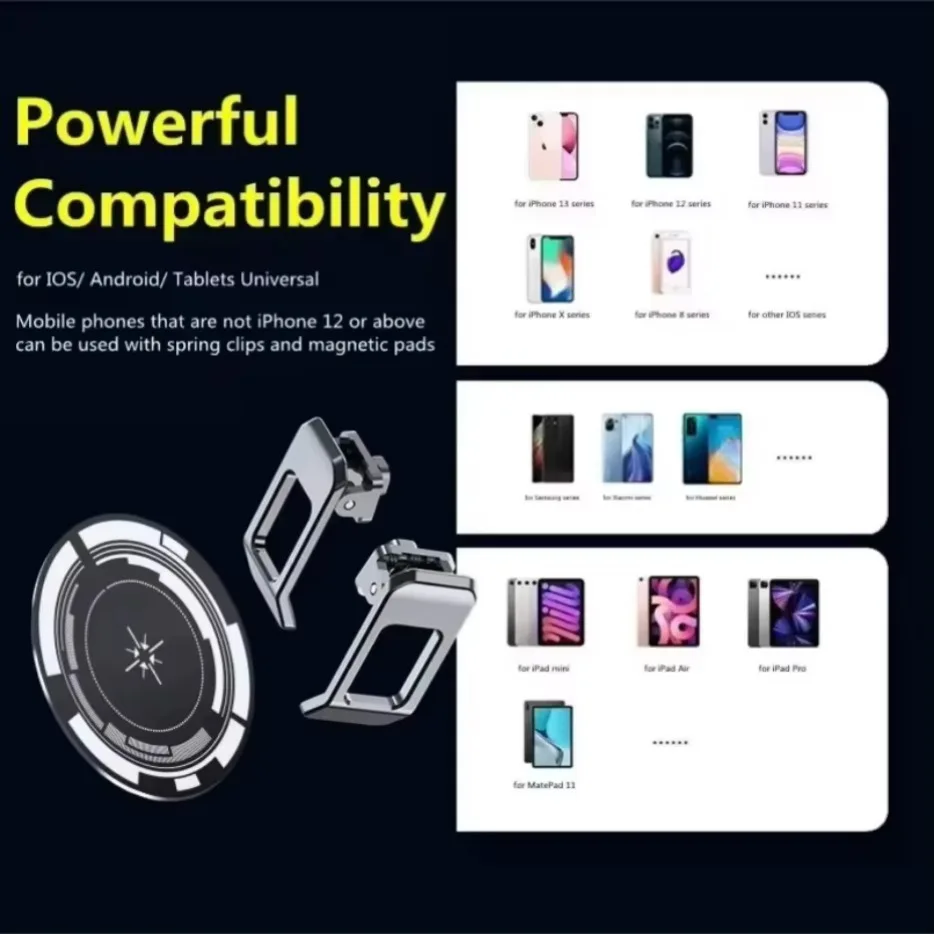 2 IN 1 Mobile Phone Cooler Semiconductor Cooling Fan Freeze Radiator Magnetic Back Clip Holder For iPhone Samsung Xiaomi PUBG