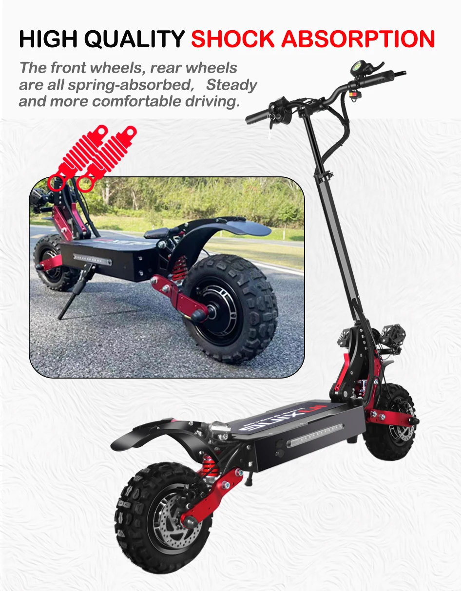 Electric Scooter 85KM/H Max Speed Adult Electric Scooter 5600W Dual Motor Foldable 11 Inch Off Road Tire Trotinette &Eacute;lectrique