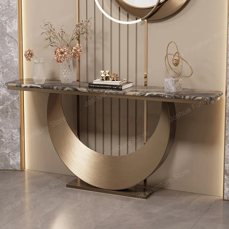 Tavolo Console Semplice e Lussuoso, Grande Capacità, Stile Vintage Americano, per Ingresso e Soggiorno - immagine 2