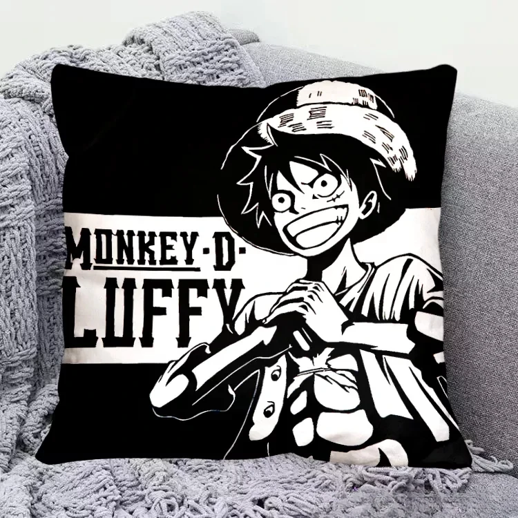 thumbnail image 1 of Funda de cojín de almohada de 45 x 45 cm con pintura al óleo de anime de una pieza Luffy ZanZoro Nami, bonita funda de almohada para sofá o siesta en la oficina, regalo, 1 of 5