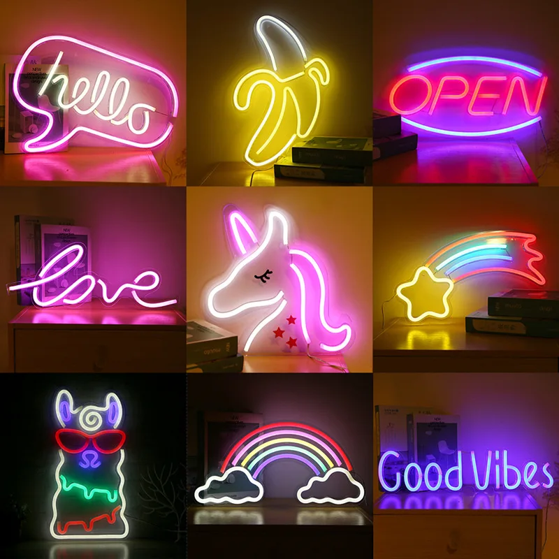 LED Festival Neon Light Sign Lamp for Home Bedroom Lounge Office Wedding Christmas Valentine’s Day PartyOperated By USB |