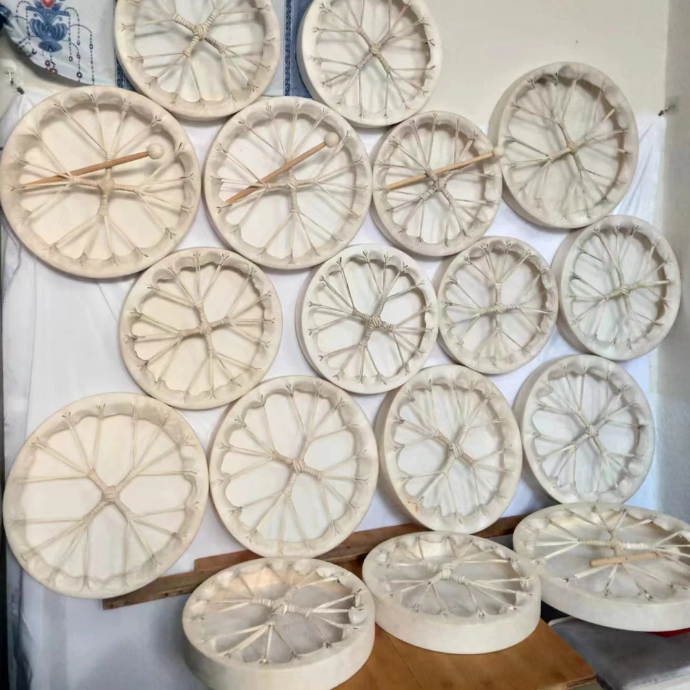 羊の皮革、手作りの絵画、癒しの音、瞑想楽器、50cm - AliExpress