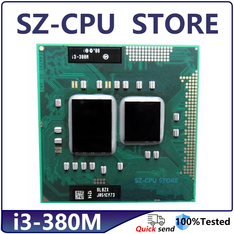 Core i3-380M i3 380M SLBZX 2,5 ГГц Socket G1 / rPGA988A двухъядерный четырехъядерный процессор для ноутбука 3M 35 Вт