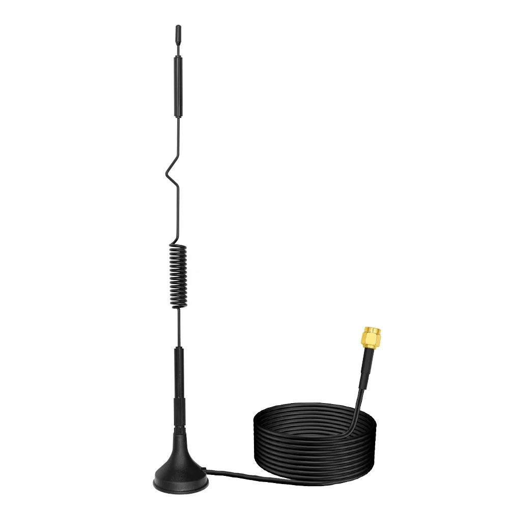 5G Full Band High Gain Small Suction Cup Antenna Spring+Oscillator Magnetic Aerial 600-6000Mhz 15dBi SMA Interface