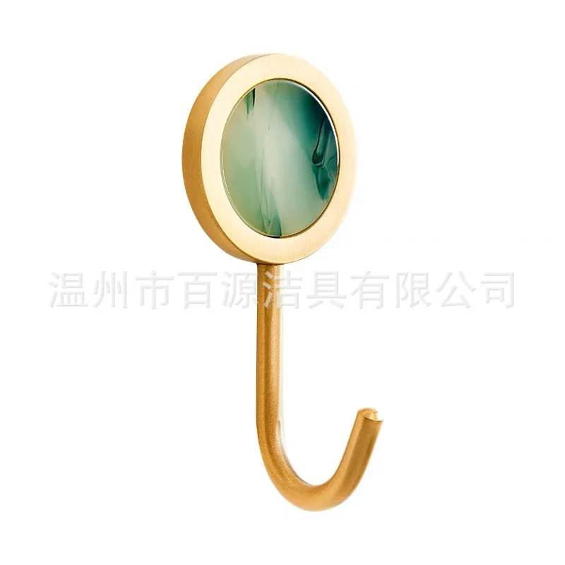 

Nordic light luxury brass brushed gold black row hook shell porch creative hook bathroom pendant home