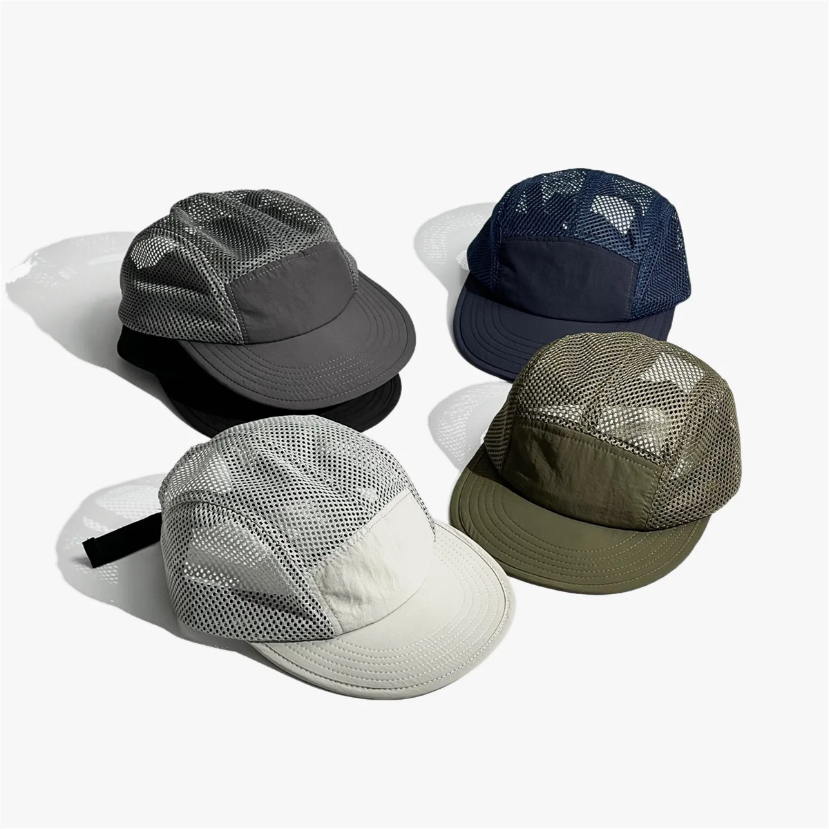 Japanese style quick drying mesh 5 panel snapback baseball cap for men women outdoor camping