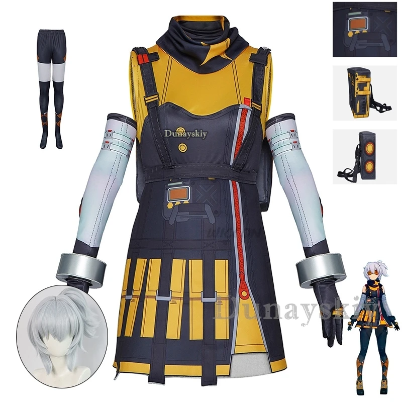 

New Game Zenless Zone Zero Anime Soldier 11 Cosplay Costume No.11 Wig Dress Uniform Set Halloween Convention Event Carnival Suit