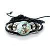 Game Genshin Impact Bracelet Cartoon Anime Zhongli Hutao Tartaglia Cosplay Jewelry Multilayer Snap Button Leather Bangles 5