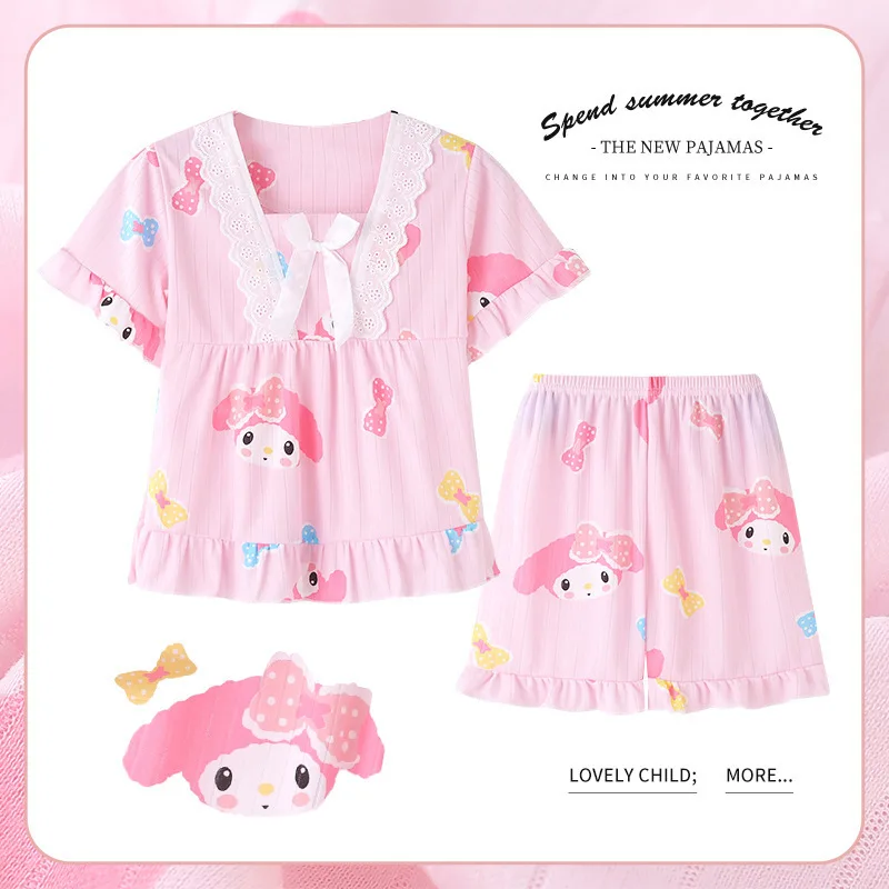 Children's Summer Home Clothing Lina Bell Cartoon Short Sleeved Set Children's Pajamas And Pajamas Set