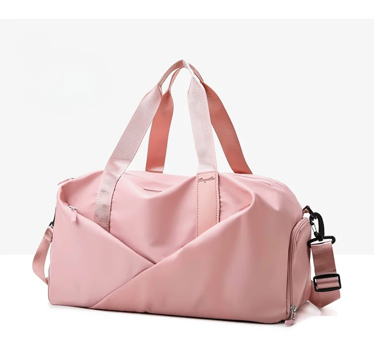 Scomparto per scarpe indipendente stampato da donna fitness, borsa da nuoto con separazione asciutto e bagnato per yoga, borsa da viaggio impermeabile_voghion.com