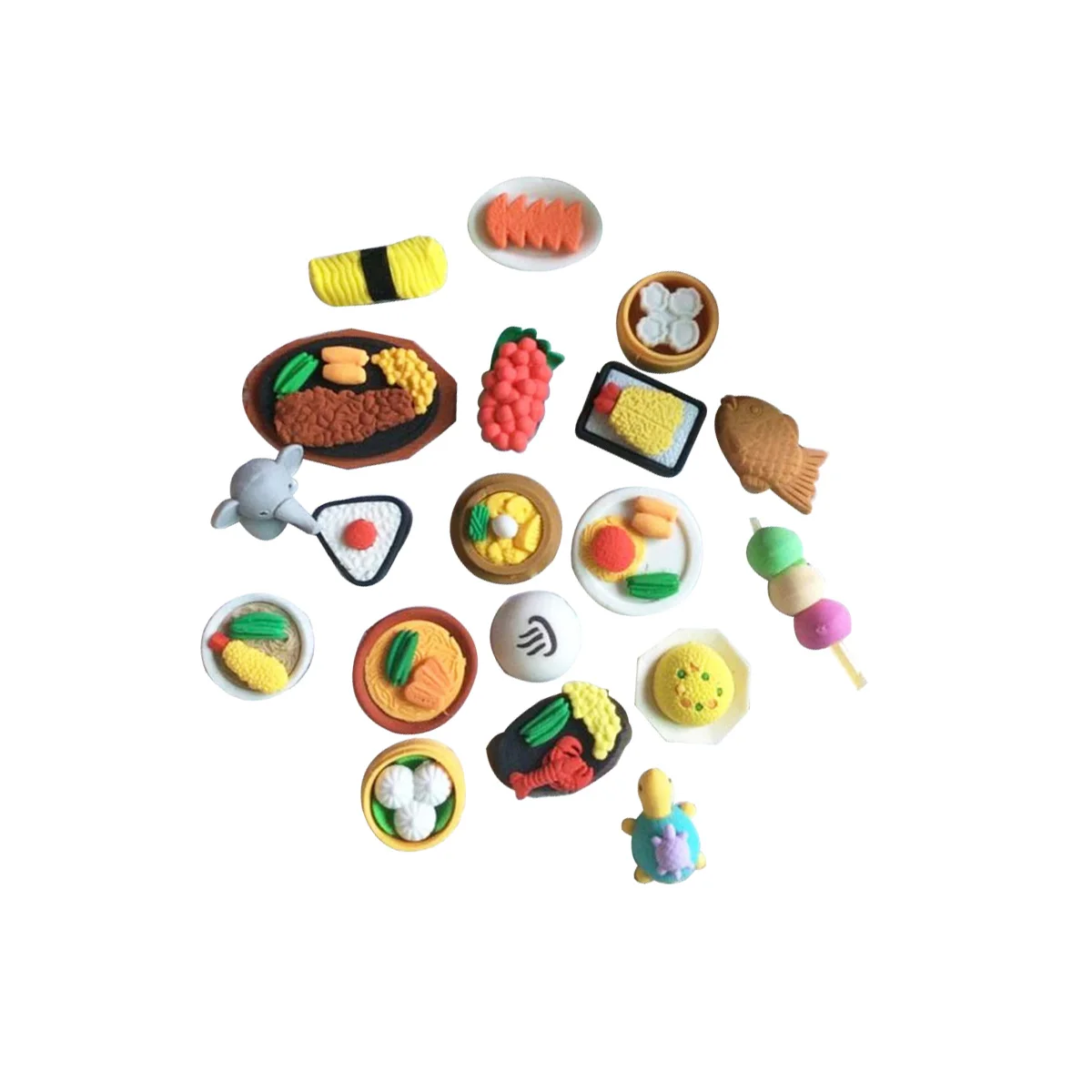 

12 Pcs Cartoon Eraser Kids Stationery Erasers for Cooking Snacks Creative Child