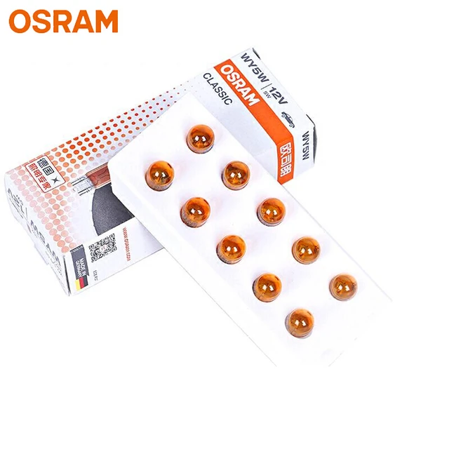 OSRAM Original T10 W5W Amber Standard Interior Light Resver Lamp Yellow Turn  Signal Bulb 12V 5W W2.1x9.5d 2827 Wholesale 10pcs - AliExpress