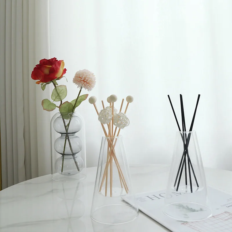 Transparent Aromatherapy Diffuser Bottle Glass Essential Oil Organizers Storage Containers Hydroponic Flower Pot Home Decoration home fragrance products